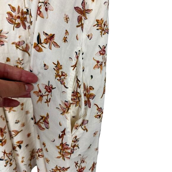 Madewell Ruffle Button Front Trapeze A-line Dress in Floral Reef Size Small - Picture 9 of 13